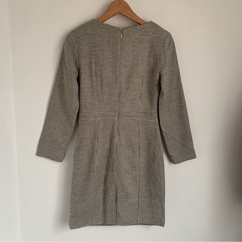 NWOT Johnnie-O Classic Houndstooth Mulberry Silk Shift Dress - Picture 6 of 9